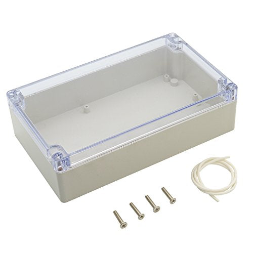 LeMotech ABS Plastic Junction Box Dustproof Waterproof IP65 Electrical Enclosure Box Universal Project Enclosure Grey with PC Transparent Clear Cover 8 x 4.7 x 2.2 inch（200 x120 x56 mm） - size: 8" X 4.7" X 2.2"