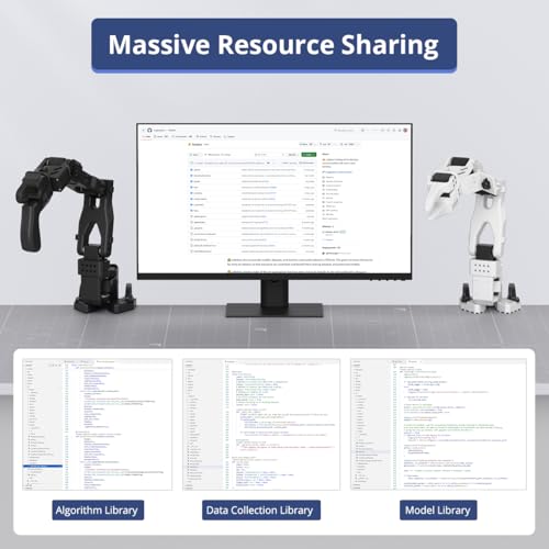 AI Robotic Arm Kit Hiwonder SO-ARM101 Embodied Imitation Learning Open Source 6-Axis Robot Arm 12 High-Torque Bus Servo Motors AI Vision Recognition (Starter Kit, Included 3D Printed Parts, Assembled)