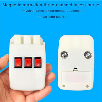 3 Way Magnetic-Lighting Device, 2Pcs Physics Optical Experiment Set, Reflector Refraction Triangular Prism Convex Lens Concave Mirror-Linear Light, Teaching Demonstration