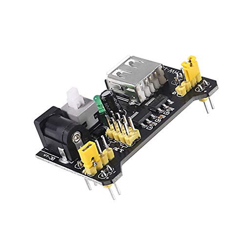3.3V 5V MB102 Solderless Breadboard Power Supply Module with 9V Battery Clip Power Cable 2.1x 5.5mm Male DC Jack Plug for Arduino (Pack of 3) - size: 3 Set