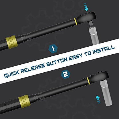 ANPUDS 3/8" Click Torque Wrench, 5-45 Ft-Lb/6.8-61 Nm, Lightweight Aluminum - size: 5-45 ft-lb / 6.8-61 Nm