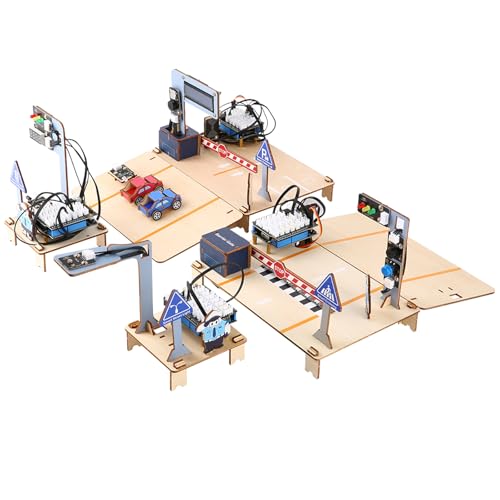 4-in-1 ESP32 STEM Smart Traffic Kit Compatible with Arduino, STEM Robotics Science Kit, Engineering Project STEA Activity Gift Suitable for School Education Kit, Family Education for Kids 12+ - color: 4-in-1 Esp32 Stem Smart Traffic Kit