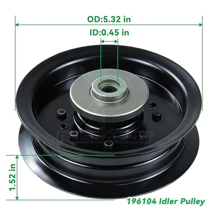 532196104 Idler Pulley with 539132728 Idler Pulley for Z246 Mowers - size: 1x196104+1x539132728