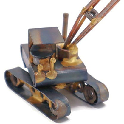 Track Crane Collectible Handmade Metal Art Figurine, Desk Accessories, Trophy, Boss Gift, Home Office Décor, Construction Worker Gift - style: Track Crane