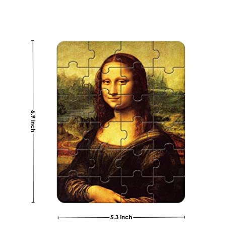 24 Pieces Da Vinci Mona Lisa Puzzle, Toddler Artist Puzzles for Kids Ages 3-5, 4-6 Easy-an Intellectual Decompression Entertainment Game and Preschool Educational Learning Toys - color: Mona Lisa-24p