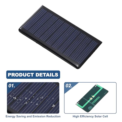MECCANIXITY 8Pcs 5V 0.3W 60mA Mini Solar Panels, Small Solar Photovoltaic Power Cells Charge DIY Electric Toy Materials Kits - style: 5V 0.3W 0.06A