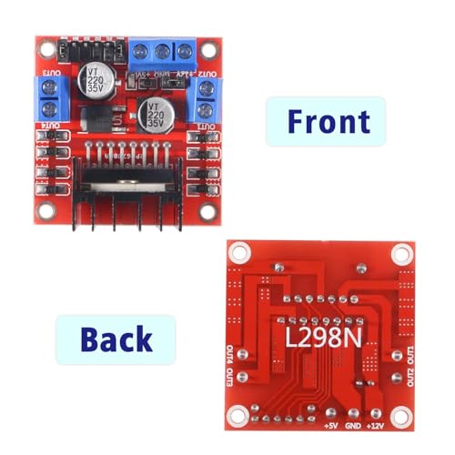 L298N Motor Driver Controller Board Dual H-Bridge for Arduino Stepper DC Motors Kit with 4 DC Motors and Smart Car Wheels Compatible with Arduino Robot Car Projects