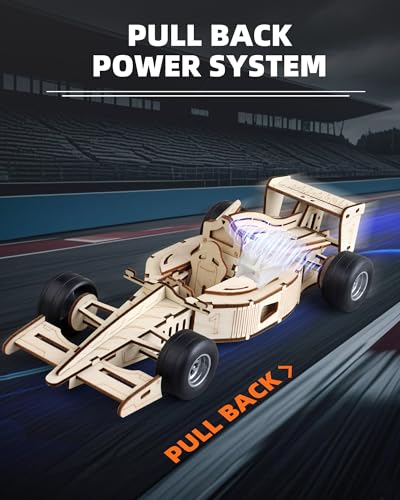 3D Wooden Puzzles for Adults, Formula 1 Racing Car Kit 66pcs