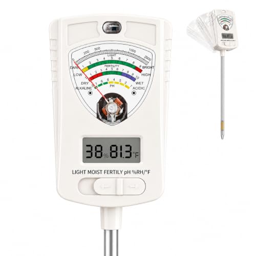 2026 Soil Tester, 7-in-1 Soil Test Kit for Moisture, pH, Fertility, Temperature, Humidity and Light, Digital Soil Meter for Garden, Lawn, Farm, Indoor and Outdoor