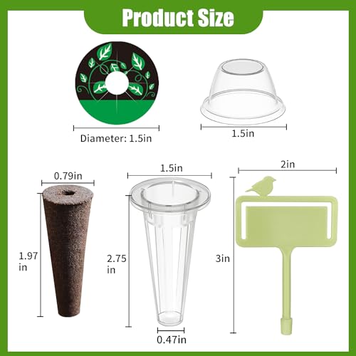 84 pcs Hydroponic Pod Kit for Aero Garden with 12 Grow Baskets, 12 Grow Sponges, 12 Grow Domes, 12 Plant Labels and 36 Seed Pod Label Stickers for All Hydroponics Garden Growing System