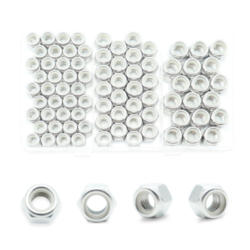 80 Pcs 1/4-20 5/16-18 3/8-16 Lock Nuts, 304 Stainless Steel Hardware Nuts - size: 1/4" 5/16" 3/8" Kit (80 Pcs)