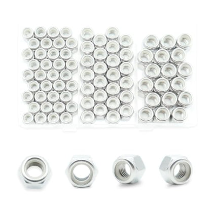 80 Pcs 1/4-20 5/16-18 3/8-16 Lock Nuts, 304 Stainless Steel Hardware Nuts - size: 1/4" 5/16" 3/8" Kit (80 Pcs)