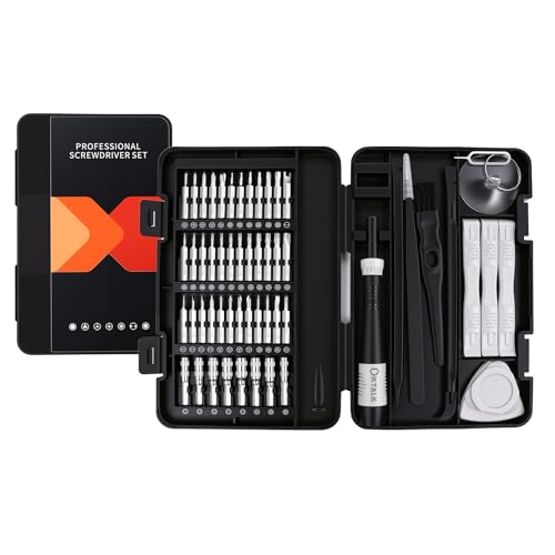 59Pcs Multi Bit Precision Screwdriver Set with 44 CRV Bits & 15 Accessories, Magnetic Small Electronics Repair Tool Kit with Ergonomic Handle & Storage Case/Repair Tool Bag - color: 58 Pcs