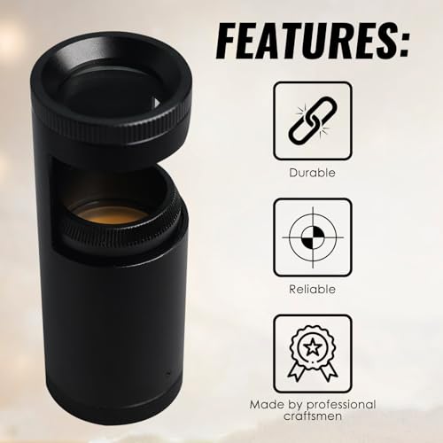 Double Lens Polariscope, Portable Gemstone Polariscope 93mm Lenght with Built-in LED Professional Handheld Polariscope for Optical Properties Tool for Jeweler, Gemologist to Identifies Gemstones