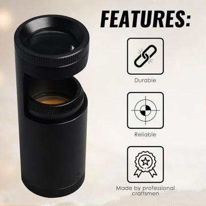 Double Lens Polariscope, Portable Gemstone Polariscope 93mm Lenght with Built-in LED Professional Handheld Polariscope for Optical Properties Tool for Jeweler, Gemologist to Identifies Gemstones