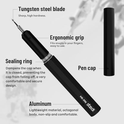 stedi Model Scriber 0.2mm Tungsten Steel Blade Panel Line Tool for Models - style: Black+0.2mm