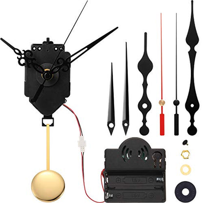 Hicarer Quartz Pendulum Clock Mechanism Clock Replacement, 3 Pairs Hands