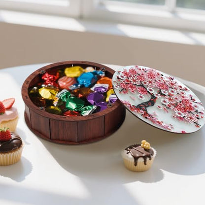antor 5D Cherry Blossom Diamond Art Storage Box, DIY Wooden Jewelry Box Kit - color: Cherry Blossom Tree