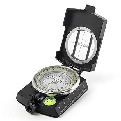 Eyeskey Multifunctional Tactical Survival Military Compass with Lanyard & Pouch | Waterproof & Impact Resistant | Lensatic Sighting Compass for Hiking - color: NEW-Black