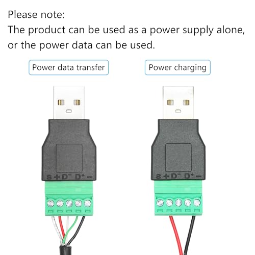 2-Pack USB 2.0 A Male to 5-Pin Screw Terminal Adapter - style: USB A Male Terminal - 2Pcs