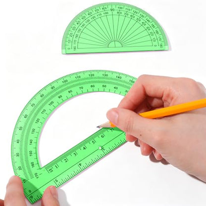 EBOOT 2 Pcs Plastic Protractors - color: Green