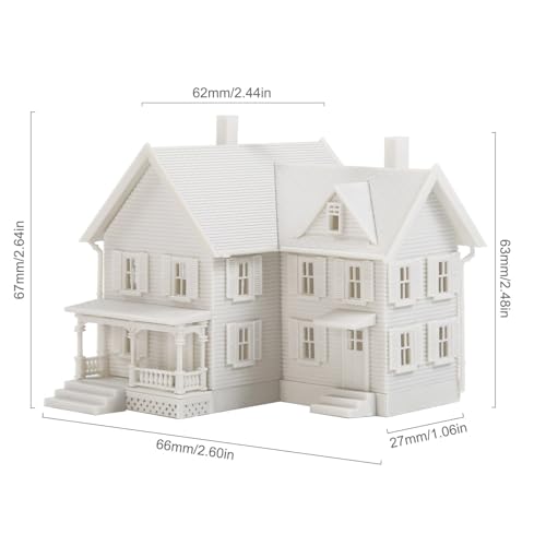 N Scale Model Blank Buidlings Kit Unassembled House for Model Train Layout Diorama JZN5885JJ (Two-story-1PC) - style: Two-story-1PC