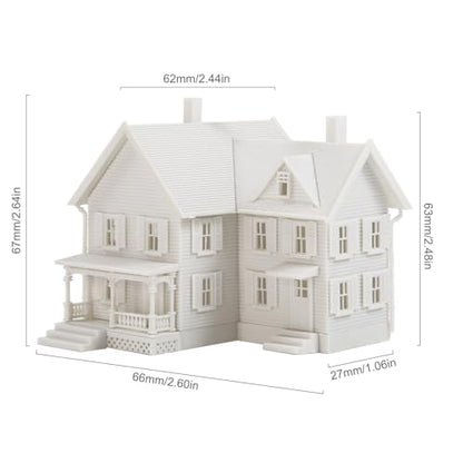 N Scale Model Blank Buidlings Kit Unassembled House for Model Train Layout Diorama JZN5885JJ (Two-story-1PC) - style: Two-story-1PC