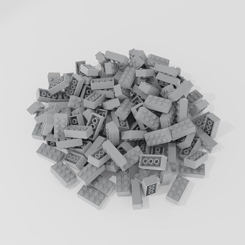 500 Piece Light Gray Bricks Bulk, Gray 2x4 Building Bricks Flat, Compatible with Lego Parts and Pieces: 2x4 Light Grey Bricks(Color: Light Gray), A0001 - color: 2x4 Brick Light Gray