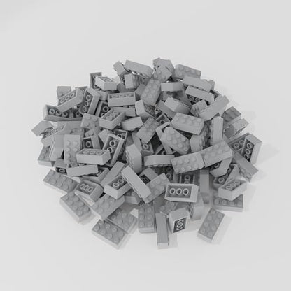 500 Piece Light Gray Bricks Bulk, Gray 2x4 Building Bricks Flat, Compatible with Lego Parts and Pieces: 2x4 Light Grey Bricks(Color: Light Gray), A0001 - color: 2x4 Brick Light Gray