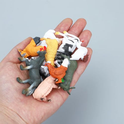 ONEST 14 Pieces Mini Farmer Figurines Hand Painted Farm Animals Figures Realistic Detailed Cow Sheep Poultry Farmer Farm Animal Figurine Model - style: Farmer