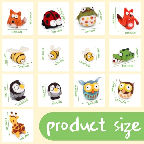 Fedmut Needle Felting Wool Kit Felting Kit, 13 Cute Animals Tools Supplies - color: 13Pcs Cute animals
