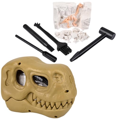 Dino Dig Kit for Kids - Dinosaur Fossil Digging Kit with Mini Tools & T-Rex Skull Case - Unearth Dinosaur Bones!