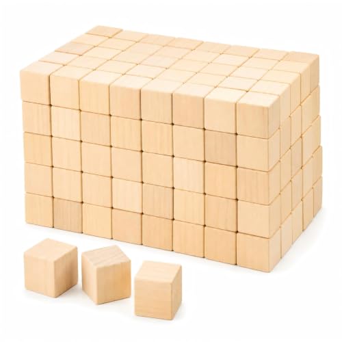 120 Pack Unfinished Wood Blocks, 1 Inch Solid Wood Cubes for Crafts - size: 1 Inch-120Pcs