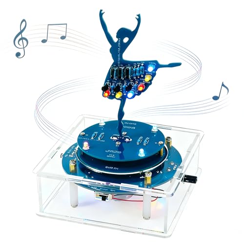 Soldering Practice Kit DIY Rotating Music Box with 6 Songs, Build Electronics Classroom STEM Projects Learn to Solder kit for Classroom/Home Gift for Students Teens Adults Desk Ornament