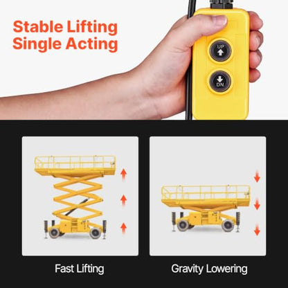 VEVOR 8 Quart Hydraulic Pump, Single Acting Hydraulic Power Unit, 3200 PSI Max Relief Pressure, 0.91 GPM Flow Rate, DC12V 1.6KW Power Unit for Dump Trailer Car Lifting (Horizontal Installation) - size: 20.1×7.3×8.3 inch, style: Single Acting