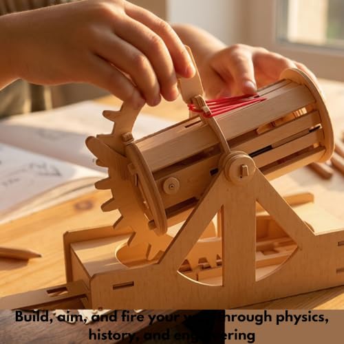 PATHFINDERS STEM Kit – Leonardo da Vinci Bombard | Build Your own Cannon | Science kit for Teens and Adults | Mechanical Engineering Build Model | Historical Artillery Construction Kit