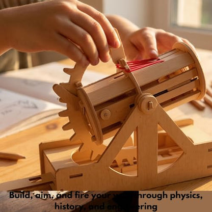 PATHFINDERS STEM Kit – Leonardo da Vinci Bombard | Build Your own Cannon | Science kit for Teens and Adults | Mechanical Engineering Build Model | Historical Artillery Construction Kit