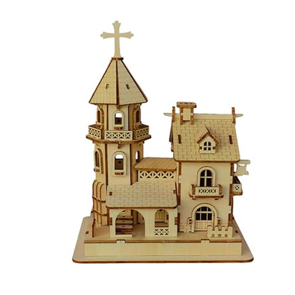 3D Wooden Puzzle Kit, DIY Architectural Wooden Building Model, Mechanical Castle House Model, Creative Craft Decoration for Home, for Adults and Teens