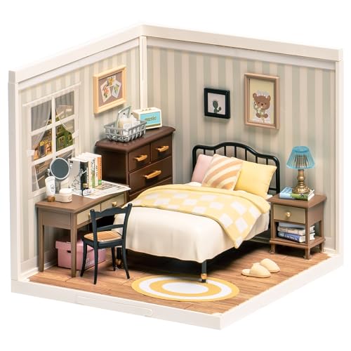 Super Creator-Mini Blocks Model Building Set for Adults, Miniature Plastic House Kit Super Store-Building Blocks Toys, DIY Crafts/Hobbies for Adults (Sweet Dream Bedroom) - style: Modern/Minimalist