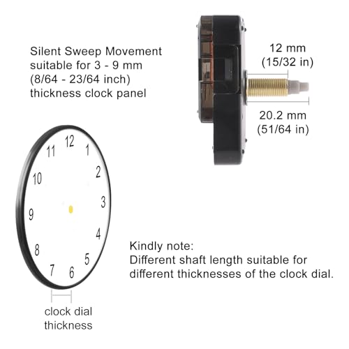 EMOON 2-Pack Quartz Clock Movement Replacement, Battery Operated Silent Clock Mechanism Kit for DIY Wall Clock Repair & Custom Clocks, Total Shaft Length 20 mm*2 - size: Total Shaft Length 20 MM*2