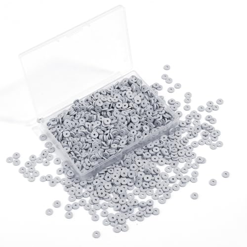 6mm Polymer Clay Beads for Bracelets Making 1000PCS - color: Gray