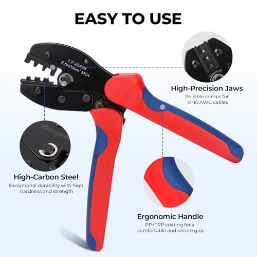 BougeRV Solar Crimper Tool Kit - Crimper, 6 Pairs Connectors, 2 Spanners - size: 6 Pairs Solar Connectors Kit