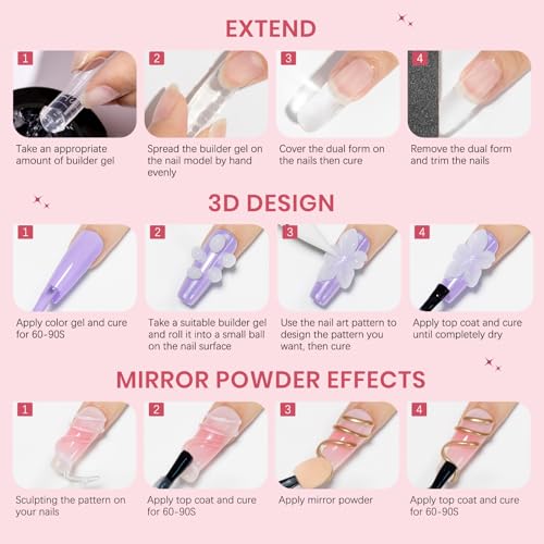 3D Sculpting Gel for Nail Art 3d Gel Nail Art Non Stick Hand - color: Clear, White, Pink, Pearl White