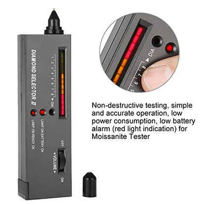 Tyenaza Diamond Tester, High Accuracy Jewelry Diamond Tester Pen, Professional Diamond Selector Gem Tester with Diamond Selector II, Moissanites Tester, 2 Manuals, 2 Trays