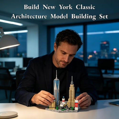 Architecture New York Skyline Building Set 3D Collection Model, Iconic Empire State Building Model Home Office Décor, Unique Collectible Gift for Adults Travel or Architecture Enthusiasts - style: New York Skyline