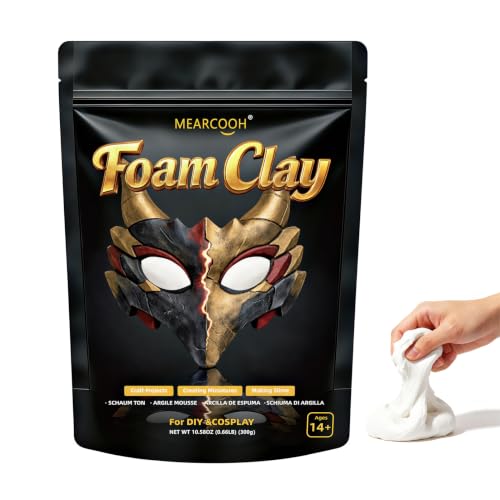 MEARCOOH Modeling air Dry Foam Clay White Cosplay Magic Clay 300g (10.58oz) - color: White, size: 300g