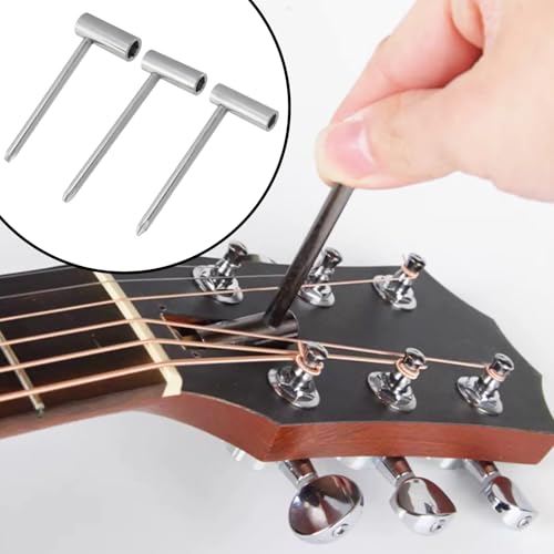 Sliver Guitar Neck Box Repair Guitar Truss Rod Wrench Adjustment Wrench with Cross Screwdriver, Inner Dia 6mm & 7mm & 8mm, Sleeve Length 30mm - color: Silver, size: 6mm, 7mm, 8mm; 30mm Sleeve Length