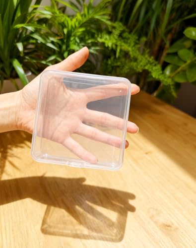 LJY 8 Clear Square Plastic Boxes, 4.9 x 4.9 x 1.4 in for Watch Parts - color: Clear, size: 4.9×4.9×1.4 in