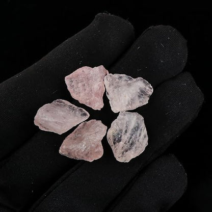 CRYSTALIS 5pcs AA+ Natural Pink Morganite, Loose Gemstone, Wholesale Bulk Rough, Jewelry Making Supply, Chakra & Healing Raw Stones, Wire Wrapping, DIY, Gem Collection, 10-15mm