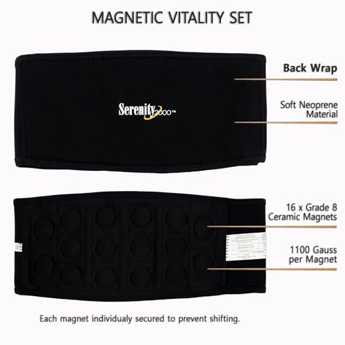 SERENITY2000 Full Body Magnetic Vitality Set, Small (Waist up to 36") - size: Small - Waist up to 36"